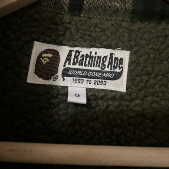 A BATHING APE BAPE Check Zip Cpo Jacket Size Small - Picture 3 of 6